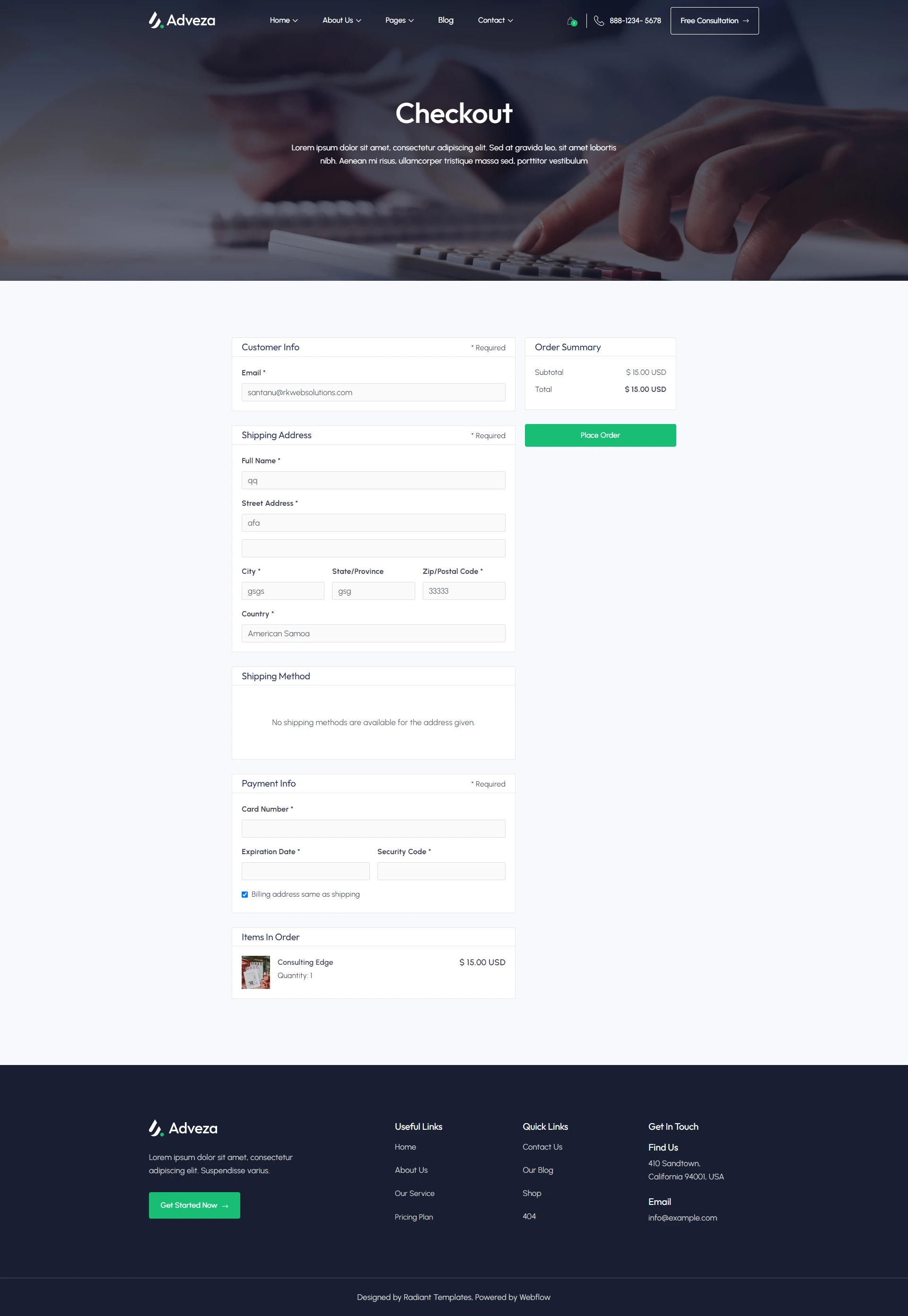 Shop Page